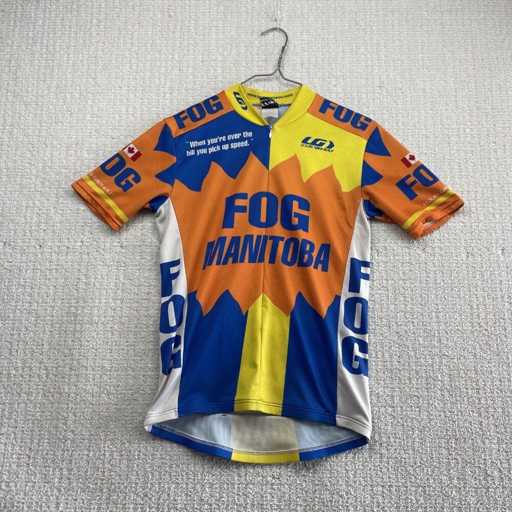 Vintage Louis Garneau x FOG Manitoba Jersey 1/4 Zip men Cycling Retro Read